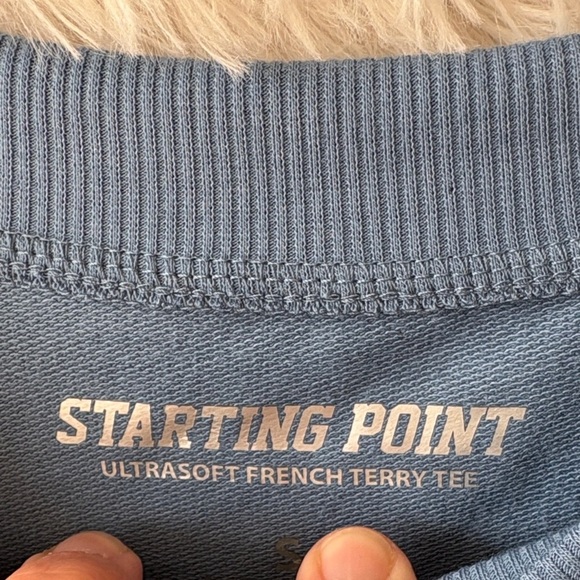 Slate Blue Women's Crop Top with Pocket - Picture 2 of 7